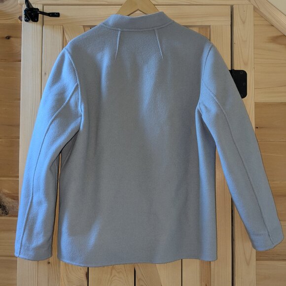 THEORY Reversible Boy Coat Doubleface Wool Jacket Pockets Size Med Grey Blazer - Picture 8 of 11